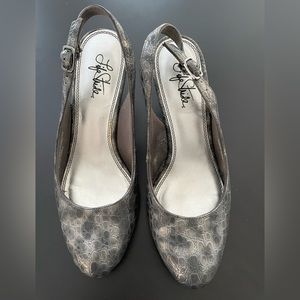 Grey Sling Back Heels